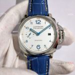 Copy Panerai Luminor Due PAM906 42mm Watch SS Blue Leather Strap